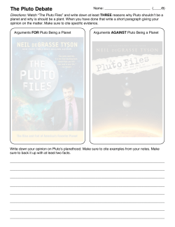Pluto Debate Worksheet