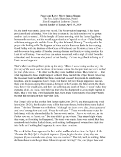 Peace and Love: More than a Slogan The Rev. Mark Sherwindt
