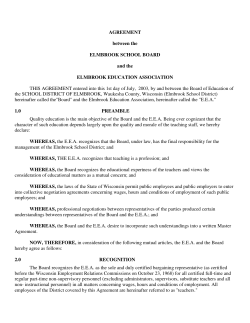 AGREEMENT between the ELMBROOK SCHOOL BOARD and the