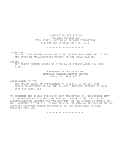 INSTRUCTIONS FOR FILING THE BELK FOUNDATION FORM