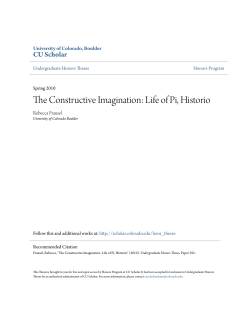 The Constructive Imagination: Life of Pi, Historio
