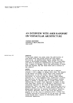 an interview with amos rapoport on vernacular architecture