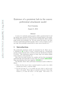 Existence of a persistent hub in the convex preferential attachment