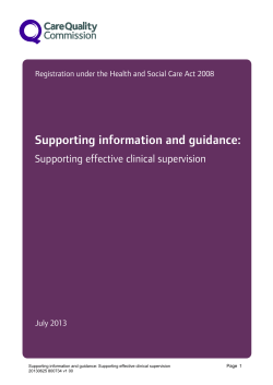 Supporting information and guidance: Effective clinical