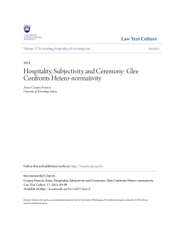 Hospitality, Subjectivity and Ceremony: Glee
