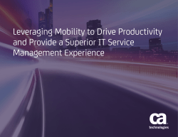 Leveraging Mobility to Drive Productivity and Provide a Superior IT
