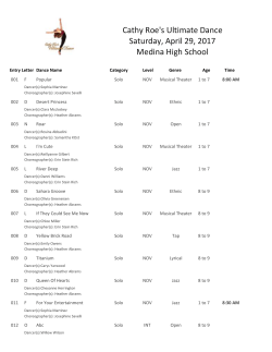 Cathy Roe`s Ultimate Dance Saturday, April 29, 2017 Medina High
