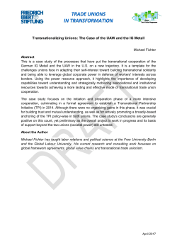 TRADE UNIONS IN TRANSFORMATION