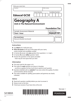 Geography A - Edexcel
