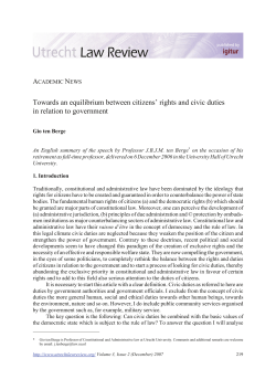Towards an equilibrium between citizens` rights and civic duties in
