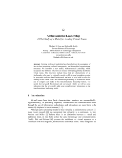 Ambassadorial Leadership.