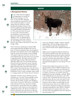 Moose Management Plan - Vermont Fish and Wildlife
