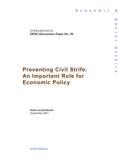Preventing Civil Strife: An Important Role for Economic