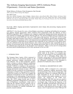 The Airborne Imaging Spectrometer APEX (Airborne Prism