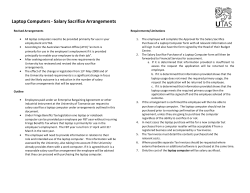 Laptop Computers -‐ Salary Sacrifice Arrangements