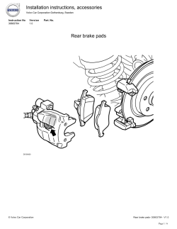Rear brake pads Rear brake pads Installation instructions, accessories