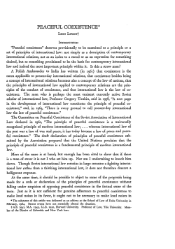 Peaceful Coexistence - Duke Law Scholarship Repository