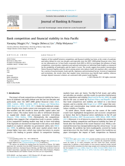 Bank competition and financial stability in Asia Pacific