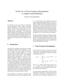 On the Use of Time-Frequency Reassignment in Additive Sound