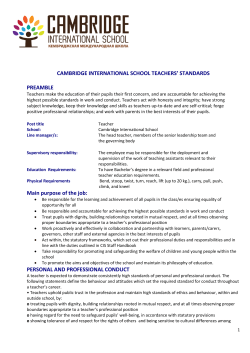 CAMBRIDGE INTERNATIONAL SCHOOL TEACHERS