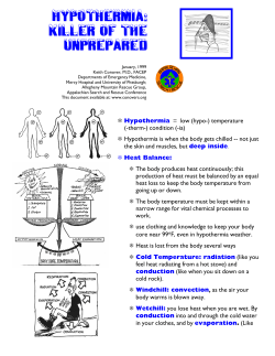 Hypothermia: Killer of the Unprepared