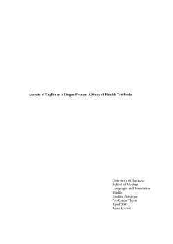 Accents of English as a Lingua Franca: A Study of Finnish Textbooks