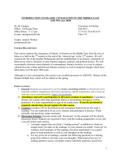 intro to the middle east - Department of History