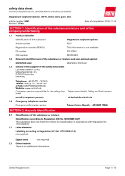 Safety Data Sheet: Magnesium sulphate hydrate