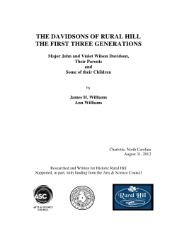 The Davidsons Of Rural Hill