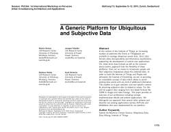 A Generic Platform for Ubiquitous and Subjective Data