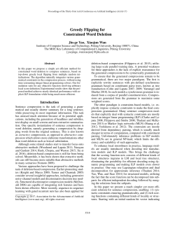 Greedy Flipping for Constrained Word Deletion