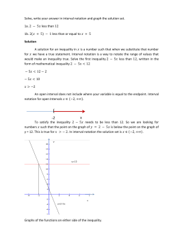 Solve, write your answer in interval notation and graph the solution