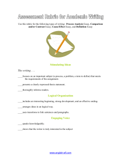 Stimulating Ideas The writing . . . Logical Organization Engaging Voice