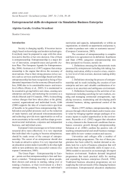 Entrepreneurial skills development via Simulation Business Enterprise