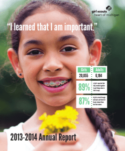 2013–2014 Annual Report - Girl Scouts Heart of Michigan