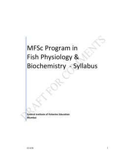 Fish Physiology and Biochemistry MFSc Syllabus