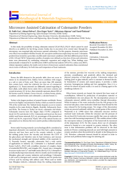 Microwave Assisted Calcination of Colemanite Powders