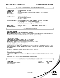 MATERIAL SAFETY DATA SHEET Riverdale Vanquish