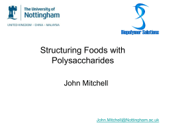 Structuring Foods with Polysaccharides