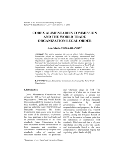 codex alimentarius commission and the world trade organization