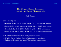 The Spitzer Space Telescope: Last of the Great Observatories