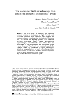 The teaching of Fighting techniques: from conditional