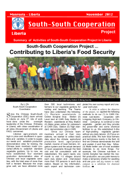 South-South Cooperation Project Contributing to Liberia`s Food