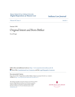 Original Intent and Boris Bittker