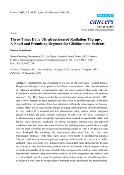 Three-Times Daily Ultrafractionated Radiation Therapy, A Novel and