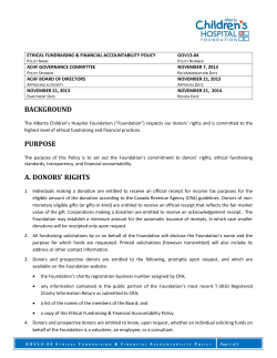 OPEN DOOR POLICY: - Alberta Children`s Hospital Foundation