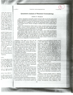 Mtm Quantitative Analysis of Watershed Geomorphology