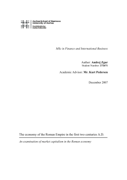The economy of the Roman Empire in the first two centuries A.D.