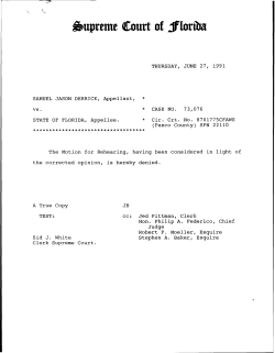 THURSDAY, JUNE 27, 1991 SAMUEL JASON DERRICK, Appellant