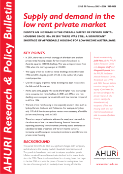 Supply and demand in the low rent private market